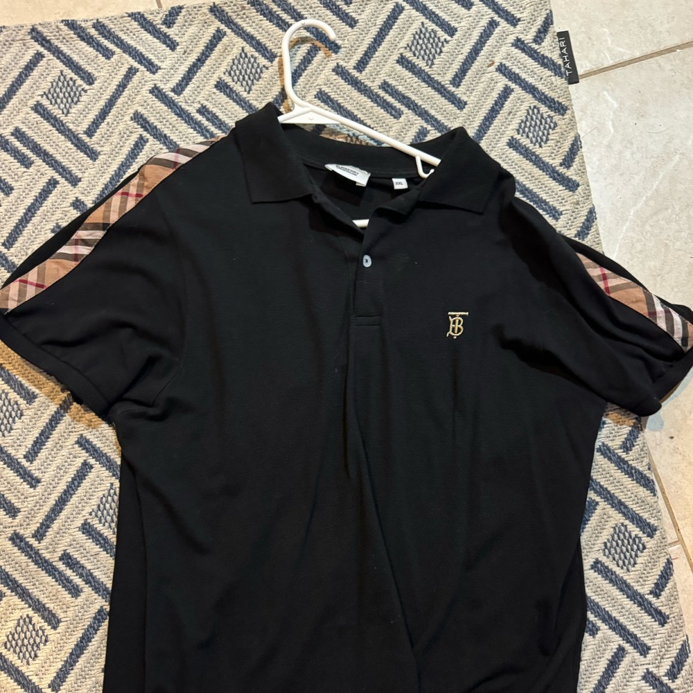 Burberry Authentic Polo Black with plaid stripe